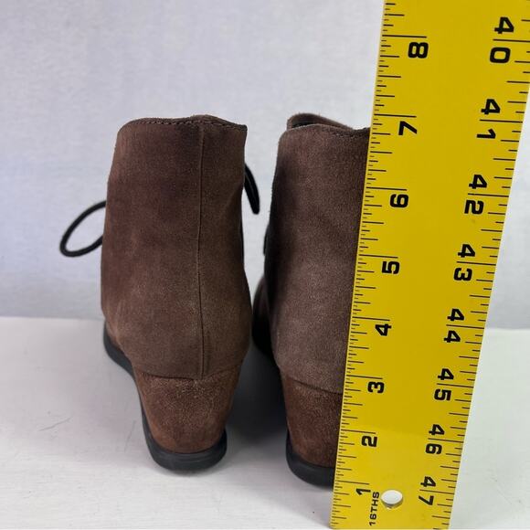 The Flexx Boots Womens 7.5 Brown Suede Leather Wedge Lace Up - Picture 3 of 12